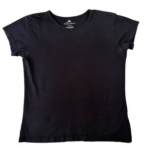 Free Form Black Short Sleeve Crew Neck Cotton Stretch T-Shirt Basic Tee Large